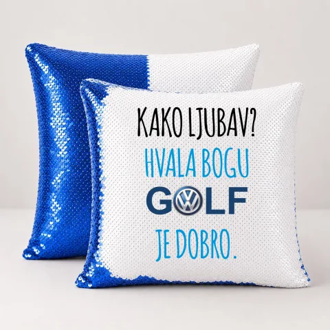 Kako ljubav? Hvala bogu GOLF je dobro #2 - Jastuk magični – izdelek sa printom