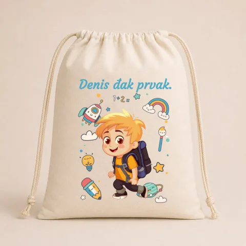 Đak prvak #2 - Pamučna vreća – izdelek sa printom